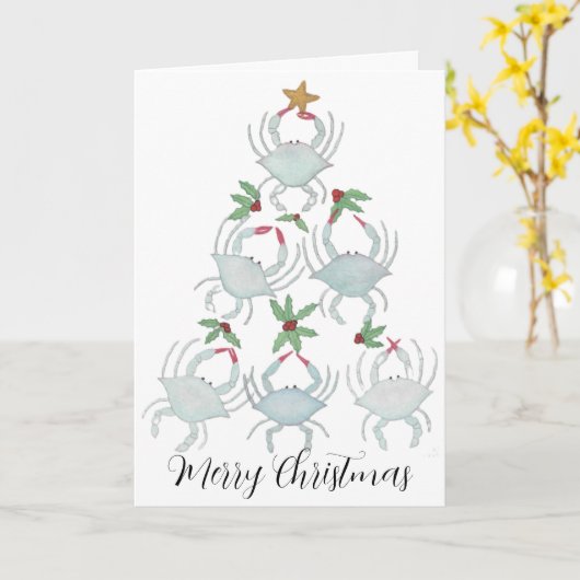 Crab Christmas Tree Karte (Gelbe Blume)