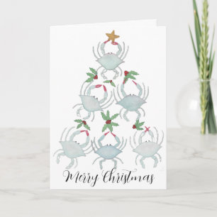 Crab Christmas Tree Karte