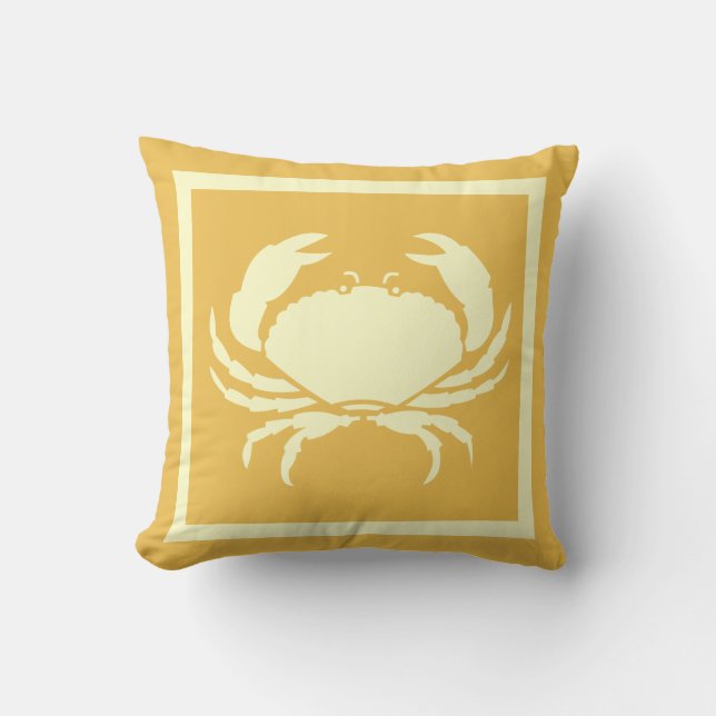 CRAB : creme und hellbeige sandfarben Kissen (Vorderseite)