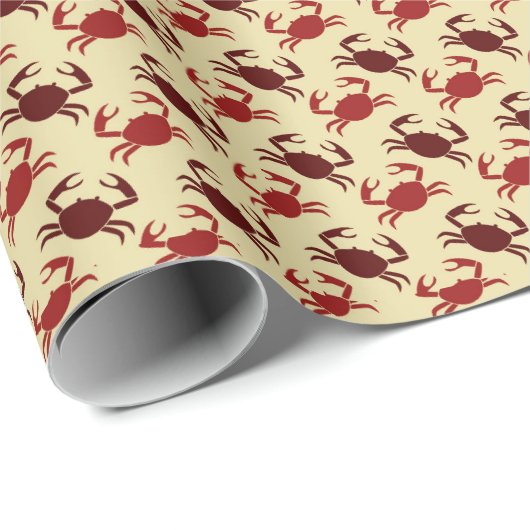 Crab Crustacean Sea Pattern Geschenkpapier (Rolleneckpunkt)