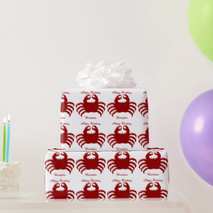 Crab Design Geburtstag Geschenkpapier