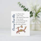 Crab Dip Rezept Postkarte (Stehend Vorderseite)