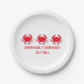 Crab Feast Red Crabs Personalisiert Plate Pappteller (Vorderseite)