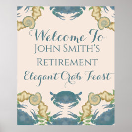 Crab Feast Watercolor Blue Crabs, Pensionierung Poster