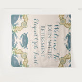 Crab Feast Watercolor Blue Crabs, Pensionierung Wandteppich (Vorderseite (Horizontal))