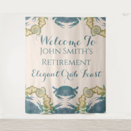 Crab Feast Watercolor Blue Crabs, Pensionierung Wandteppich