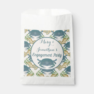 Crab Feast Watercolor Blue Crabs, Verlobung Geschenktütchen
