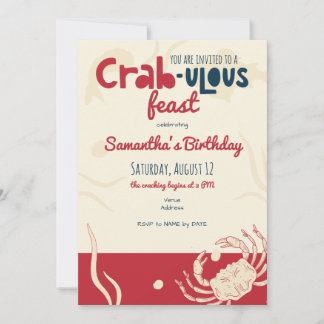 Crab Fee Seafood Boil Family Wiedersehen Block Par Einladung
