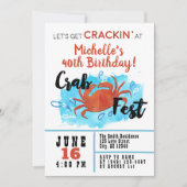 Crab Fest Boil Nautic Birthday Einladung (Vorderseite)