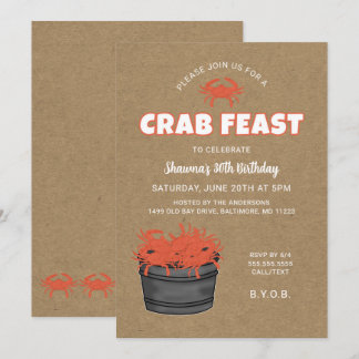 Crab Fest Geburtstagsparty Einladung
