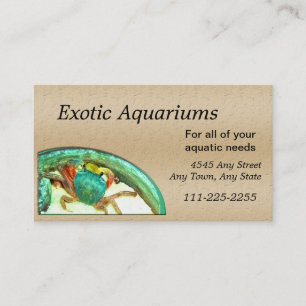 Crab Fish oder Aquarium Business Card Visitenkarte