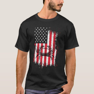 Crab Fisherman American Flag 4. Juli Crabbing T-Shirt