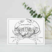 Crab Füttre Party Beach Party Einladung (Stehend Vorderseite)