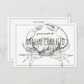 Crab Füttre Party Beach Party Einladung (Vorne/Hinten)