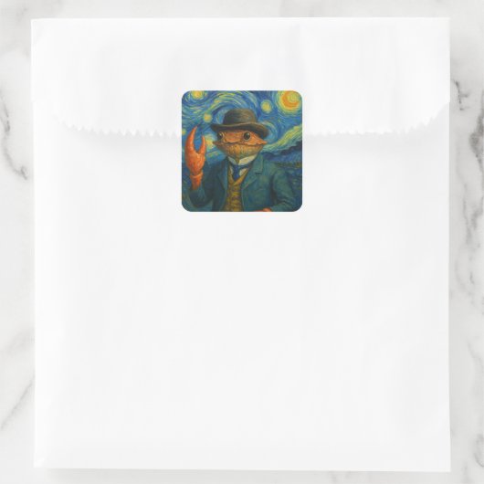Crab Gentleman Starry Night Sticker (Tasche)
