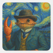 Crab Gentleman Starry Night Sticker (Vorderseite)