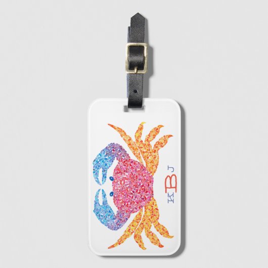 Crab-Gepäckmarke mit Initialen Gepäckanhänger (Vorderseite Vertikal)