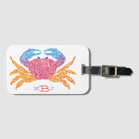 Crab-Gepäckmarke mit Initialen Gepäckanhänger (Vorderseite (Horizontal))