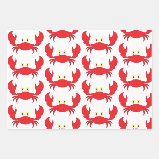 Crab Gingham Dots Geschenk Wrap Sheets Geschenkpapier Set (Vorderseite 2)