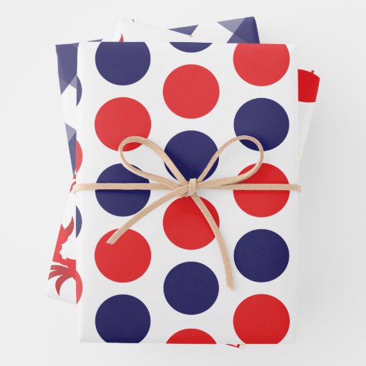 Crab Gingham Dots Geschenk Wrap Sheets Geschenkpapier Set (Beispiel)