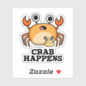 Crab Happens Funny Animal Pub Aufkleber (Blatt)