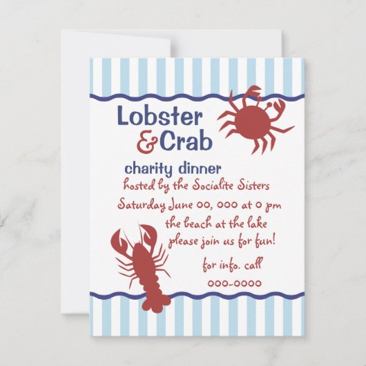 Crab & Hummer! Einladung (Vorderseite)
