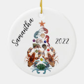 Crab Humster Weihnachtsbaum Crustacean Keramik Ornament (Hinten)