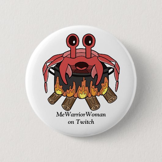 Crab in Pot, MeWarriorFrau auf Twitch Button (Vorderseite)