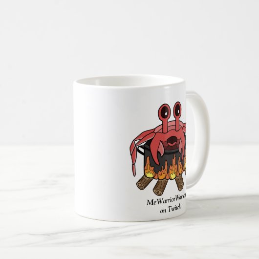 Crab in Pot, MeWarriorFrau auf Twitch Kaffeetasse (VorderseiteRechts)