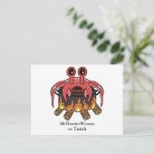 Crab in Pot, MeWarriorFrau auf Twitch Postkarte (Stehend Vorderseite)