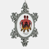 Crab in Pot, MeWarriorFrau auf Twitch Schneeflocken Zinn-Ornament (Links)