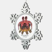 Crab in Pot, MeWarriorFrau auf Twitch Schneeflocken Zinn-Ornament (Rechts)