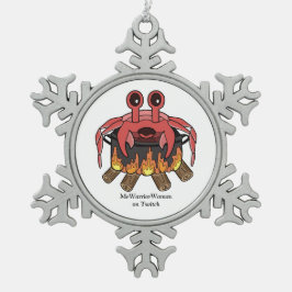 Crab in Pot, MeWarriorFrau auf Twitch Schneeflocken Zinn-Ornament
