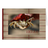 Crab in Red Leaf Grußkarte (Vorderseite (Horizontal))