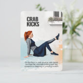 Crab Kicks Fitness Card with Pink Backing Save The Date (Stehend Vorderseite)