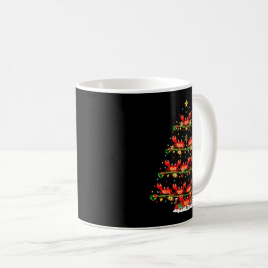Crab Lover Xmas Lighting Santa Crab Christmas Tree Kaffeetasse (VorderseiteRechts)