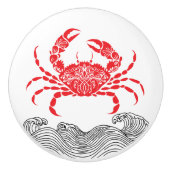 Crab Mandala Red Keramikknauf (Vorderseite)
