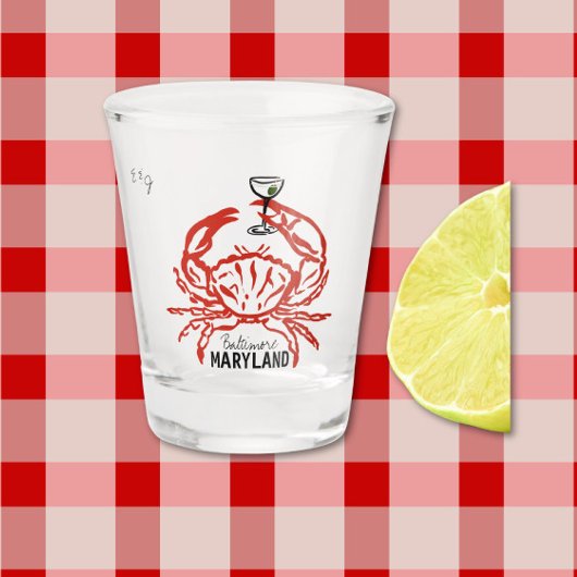 Crab Maryland Wedding Schnapsglas