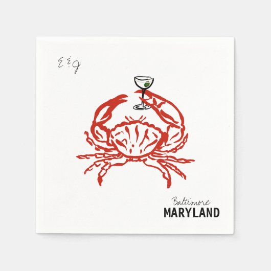Crab Maryland Wedding Serviette (Vorderseite)