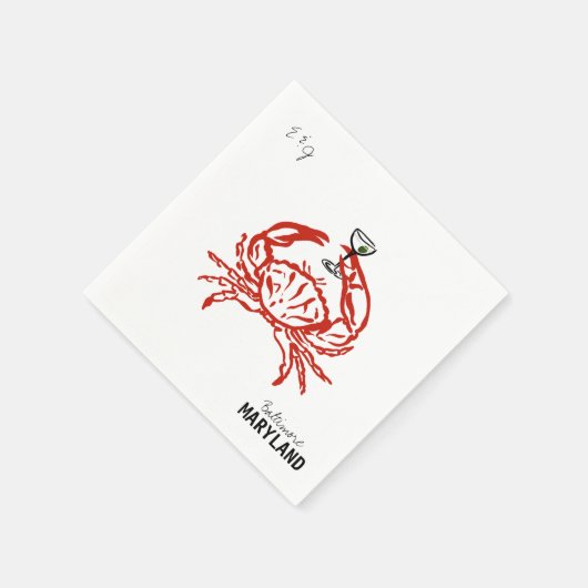 Crab Maryland Wedding Serviette (Ecke)
