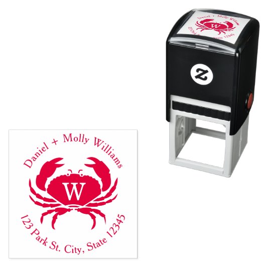 Crab Monogram-Adresse Permastempel (Beispiel)