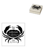 Crab Monogram Family Name Script-Rücksendeadresse Gummistempel (Stempel)