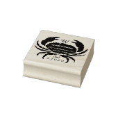 Crab Monogram Family Name Script-Rücksendeadresse Gummistempel (Stempel)