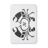 Crab Monogram im Schwarzen Stift Badematte (Vorderseite Vertikal)