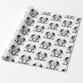 Crab Monogram im Schwarzen Stift Geschenkpapier (Ungerollt)