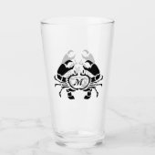 Crab Monogram im Schwarzen Stift Glas (Vorderseite)