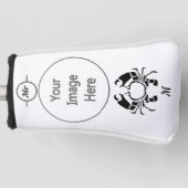 Crab Monogram im Schwarzen Stift Golf Headcover (Vorderseite)