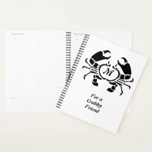 Crab Monogram im Schwarzen Stift Planer