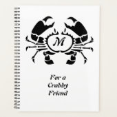 Crab Monogram im Schwarzen Stift Planer (Vorderseite)