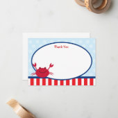 Crab Nautic Dankeschön Hinweise Mitteilungskarte (Vorderseite/Rückseite Beispiel)